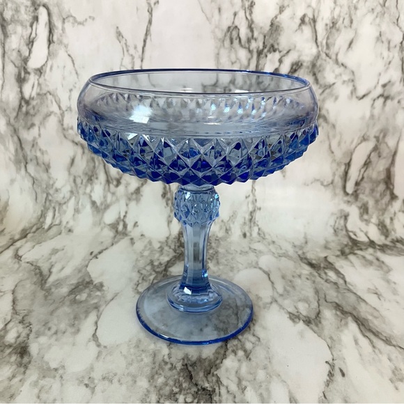 Indiana glass ice blue diamond point compote pedestal dish 💙 - Picture 1 of 6
